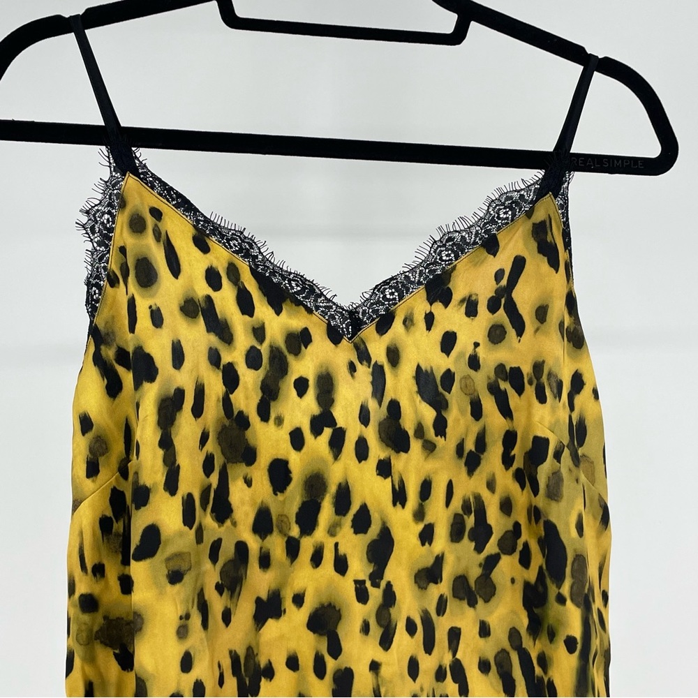 ANINE BING NWT SILK LEOPARD PRINT CAMISOLE TANK TOP MEDIUM LACE TRIM MEDIUM - Picture 8 of 12